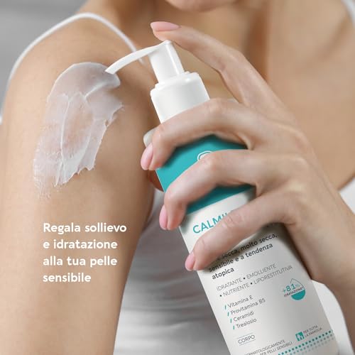 Dermovitamina Calmilene Fluido Idratante 500 ml - Crema viso e Corpo - Contrasta la sensazione di il prurito - Per delle pelli secche, molto secche e sensibili - 99% di sostanze di origine naturale - 7