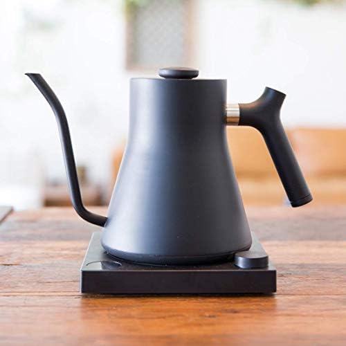 Fellow Stagg EKG Electric Gooseneck Kettle - Pour-Over Coffee and Tea Pot, Stainless Steel, Quick Heating, Matte Black, 0.9 Liter