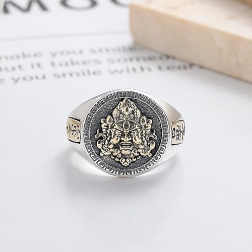 925 Sterling Silver Mens Ring, Adjustable Promise Ring Men Wide Vintage Adjustable3