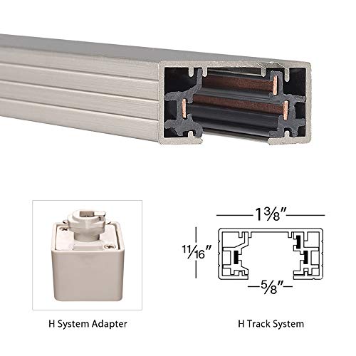Wac Lighting, H Track 8Ft Single Circuit 120V With 2 Endcaps In Brushed Nickel #TOP2