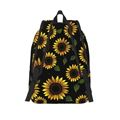 Mochila con estampado de girasoles y correas ajustables para viaje 3