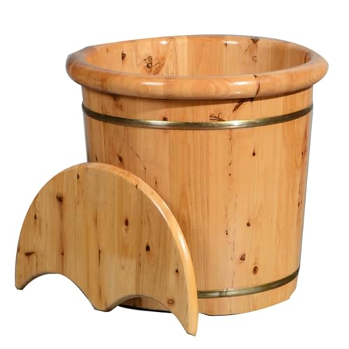 Foot Bath en Bucket with Universal Wheels, Cedar Foot Spa
