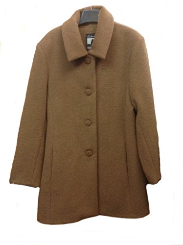 Manteau d'hiver laine alpaga femme chaud marron clair veste longue taille S