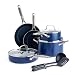 Blue Diamond CC001602-001 Toxin Free Ceramic Nonstick Cookware Set, 10pc