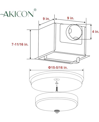 Akicon Exhaust Fan, Ultra Quiet 110CFM 1.5 Sones Ventilation Exhaust Bathroom Fan with Light and Nightlight, 3 Years Warranty (Oil Rubbed Bronze) - Thumbnail 4