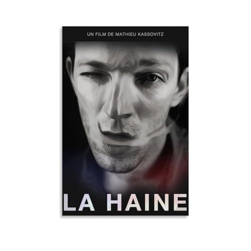 La Film Haine Affiche de film rétro sur toile décorative pour salon, chambre à coucher, 30 x 45 cm, sans cadre