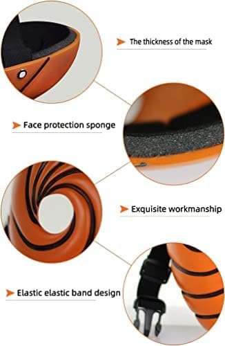 Miniatura 3 de Obito Tobi máscara anime ninja anbu regalo para niños máscara de Halloween accesorios de accesorios para Aldult naranja 10 x 7 pulgadas