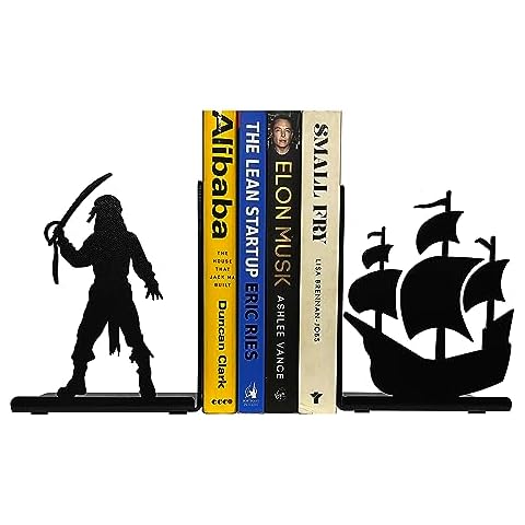HeavenlyKraft Decorative Metal Pirate Bookends Cover