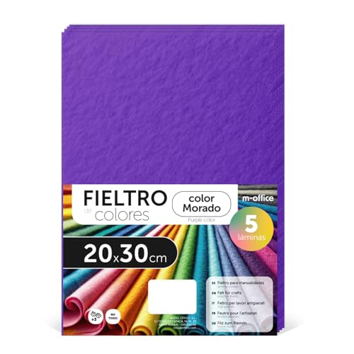 Fieltro para Manualidades, Fieltro de Colores, Suave y Flexible,