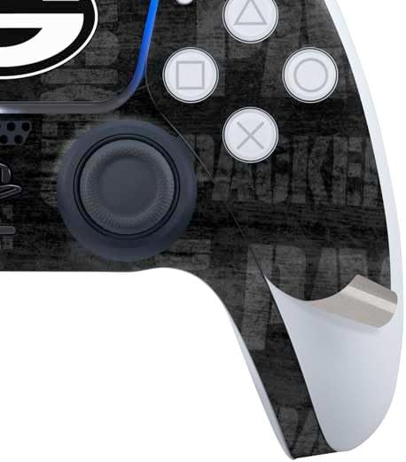 Skinit Decal Gaming Skin Compatible with PS5 Bundle - Officially Licensed NFL Green Bay Packers Black & White Design