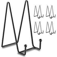 Hoewina 5 Pack 8 Inch Plate Stands for Display, Plate Holder Display Stands, Metal Frame holder stand for Book, Picture, Decorative Plate, Photo and Platter, Tabletop Art