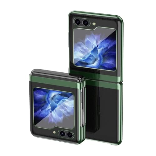 Custodia per Samsung Galaxy Z Flip 7 Z Flip 6 Cover Protettiva Pieghevole PC a Prova di Caduta Antiurto.Verde rigido