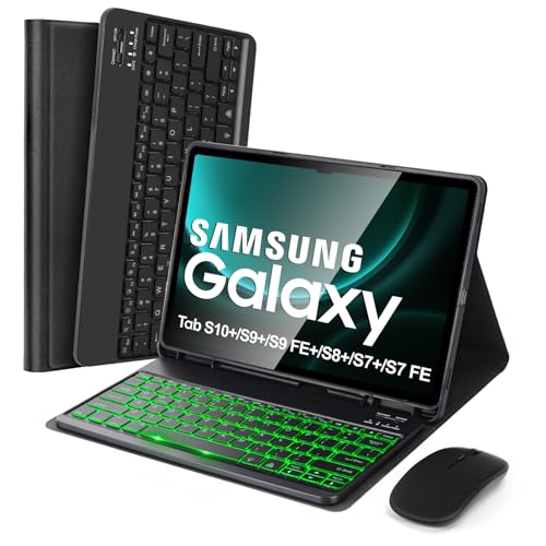 SOPPY Backlit Keyboard Case with Mouse for Samsung Galaxy...