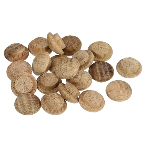 Image of uxcell 200 Pcs 0.39 x 0.59 Inch Wood Hole Plugs, Wooden Screw Hole Cover, Wood Pocket Button Plug for Chair Stair Craft Furniture Woodworking