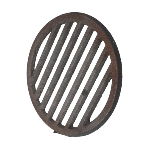 MUELODSIC Rejilla de Hierro para Barbacoa Redonda Placa Integrada para Distribución Uniforme del Fácil Accesorio para Camping y Barbacoas