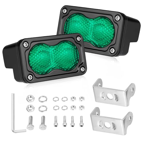 Image of Green LED Pods 3 inch 40W Diffused CREE LED Pod Lights | Green Hunting Fishing Light Pods Scene Chase Light Bars for Truck Pickup Tractor Trailer Van Boat UTV
