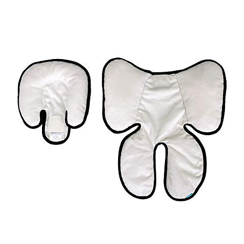 Almofada Para Bebê Conforto, Carrinho e Cadeirinha - Clingo, Branco/Preto