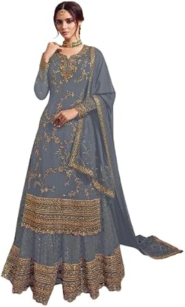 Indian/Pakistani Traditional Georgette Palazzo Style Partywear Wedding Salwar Kameez Suit for Women With Dupatta