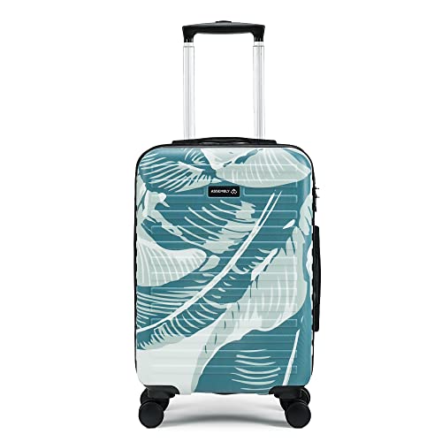 Image of Assembly Stark Hard Luggage 20 Inch (55 cm) Cabin Luggage Trolley Bag, Polycarbonate Dual-Tone Design, TSA Lock, Silent 8 Spinner Wheels,Hard Shell Travel Cabin Suitcase Tropical