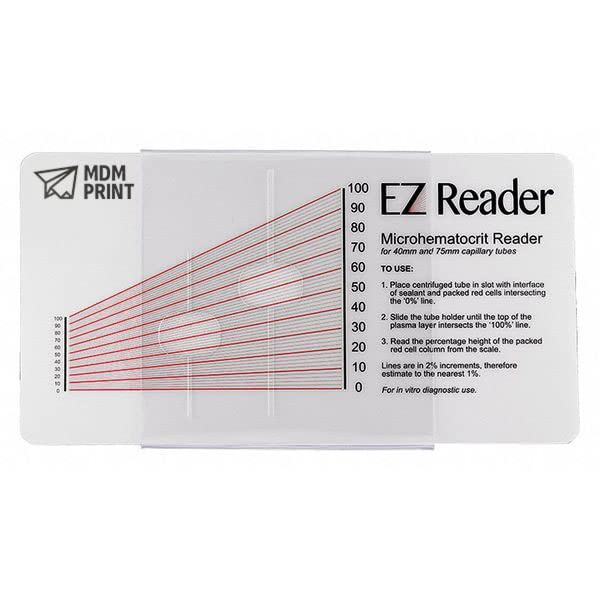 Hematocrit Reader Card, 19cm L