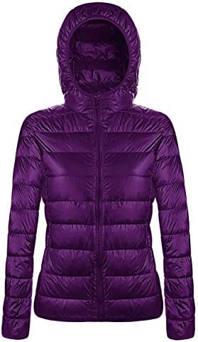 Aixy Womens Ultra Light Weight Packable Hooded Down Jacket Short Puffer Coats