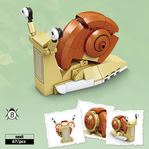 Image of Mini Insect Building Blocks Toy Insect Collection Building Block Set Insects Collection Building Blocks Bugs Toy Building Sets for Kids 6+ (Snail)