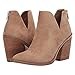 Kathemoi Womens Ankle Boots Slip on Cutout Pointed Toe Snakeskin Chunky Stacked Mid Heel Booties Light Brown