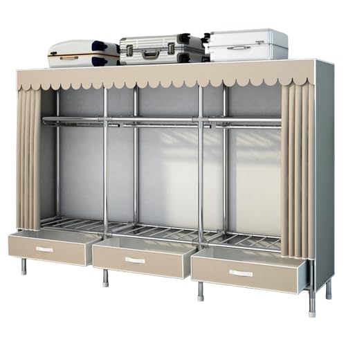 KASYANKA ���[�h���[�u �n���K�[���b�N �J�o�[�t�� �N���[�b�g �m�����b�N �����o���t�� ���a19mm�̃X�`�[���p�C�v ��e�� ��� �J�[�e���� �h�o �h�� �ϋv�� �ȃX�y�[�X �x�[�W�� ��220X���s45X����170CM