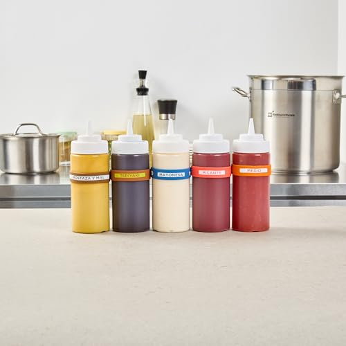 Restaurantware Mayo Label Band 10-Pack Fits 16, 20, 24 oz Squeeze Bottles Dishwasher Safe Silicone Squeeze Bottle Accessory Slip-Reducing Band Blue Reusable by Restaurantware - Image 5