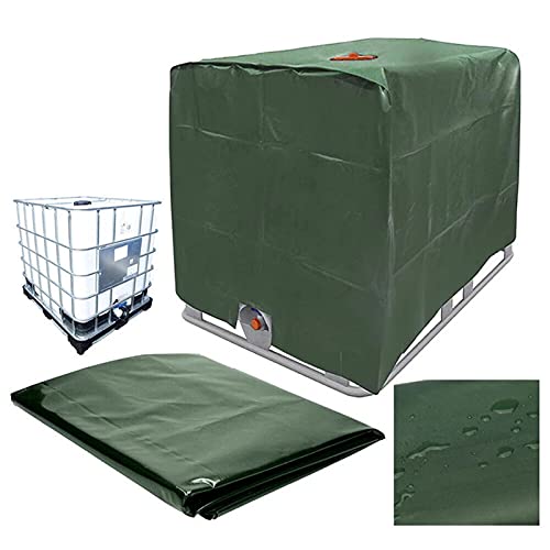 IBC Tank Abdeckung Cover,IBC Container Zubehör,Wassertank Uv-Schutzfolie 1000L/800L/600L,Wassertank Schutzabdeckung,Schutzplane Regenwassertank Behälter Schutzhaube Für Regentonnen (Grün-600L)