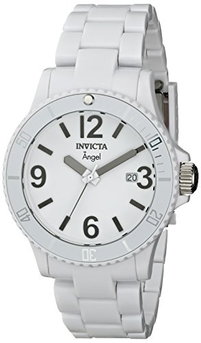 Invicta Women's 1207 Angel White Plastic Watch with Link Bracelet