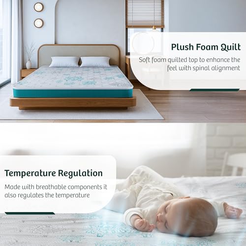 Image of Kurlobond Essential Mattress| Natural Coir & Rebonded Foam| Firm Back Support with Soft Foam Quilt | Breathable & Durable|Queen|75x66x5| 10-Year Warranty