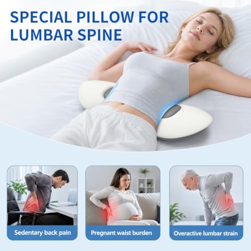 Ylekto Memory Foam Lumbar Support Pillow w/ Removable Washable Cover (Light Grey) - image 6