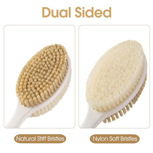 image for Backski Body Scrubber Anti Slip for Shower, Shower Brush Long Handle w