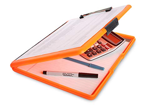 Dexas 3517-804 Slimcase 2 Prancheta de armazenamento com abertura lateral, laranja neon