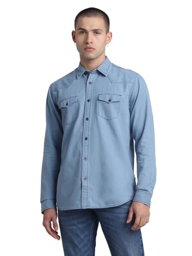 Image of Jack & Jones Men's Cotton Solid Regular Fit Shirt