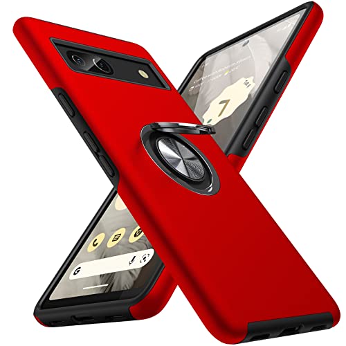 AOUIA for Google Pixel 7A Case, Pixel 7A Case with 360° Magnetic Kickstand Ring, Military Grade Drop Protection