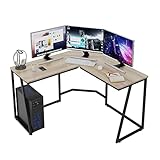 soges Schreibtisch Eckschreibtisch Ecktisch Großer L Förmiger Schreibtisch XL aus Metellframe und Holzwerkstoffen für die Ecke im Zuhause und Büro Leichte Montage, 50 x 125 cm