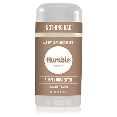 Humble All Natural Deodorant, Aluminum and Paraben Free, Cruelty Free Menâs and Womenâs Deodorant, Simply Unscented, Pack of 1