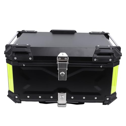 Coffre Moto Sécurisé 65L en Aluminium Noir Contre le Vol de Casque