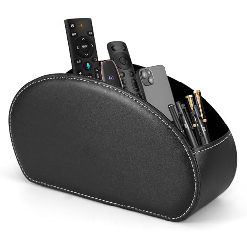 Weskjer Suporte para controlo remoto, caixa para guardar controlo remoto, suporte para controlo remoto, suporte preto para controlo remoto para canetas, suporte para controlo remoto para TV, DVD