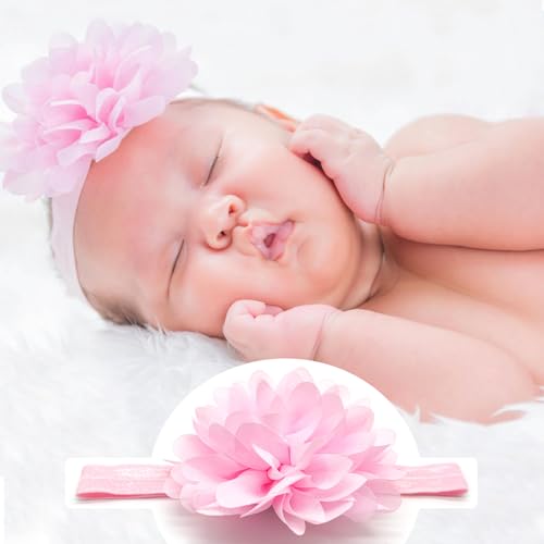 Medsuo Newborn Baby Tutu Skirt and Flower Headband for Photography Prop Outfits 0-4 Month (Pink)2
