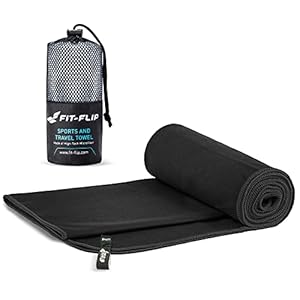 Fit-Flip Microfibre towel – compact, ultra lightweight & fast drying travel towel – the perfect sports, gym & beach…