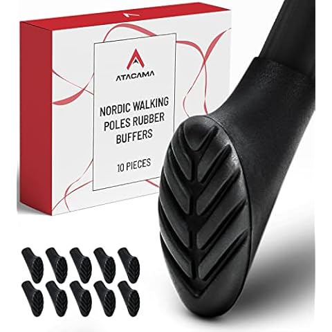 ATACAMA 10 Rubber Tips for Walking Sticks - Hiking Pole Tips Extra Grip - Trekking Pole Replacement Tips - Walking Cane Tips - Nordic Walking Stick Tips - Hiking Stick Ends Walking Sticks Accessories Cover