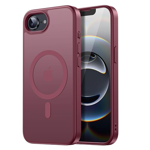 Coque iPhone 16e antichoc Tigowos mate vin rouge de 6,1 pouces