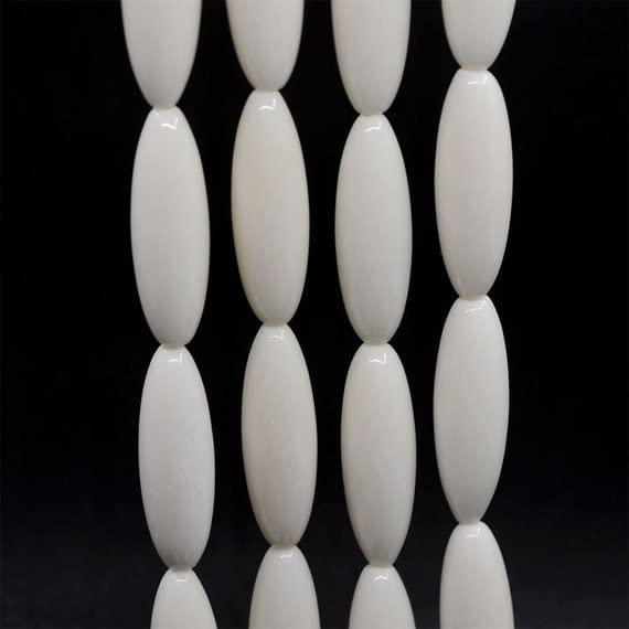 Perles en os de bœuf LKBEADS 0382 cylindre ovale 30mm fil 42cm pour création