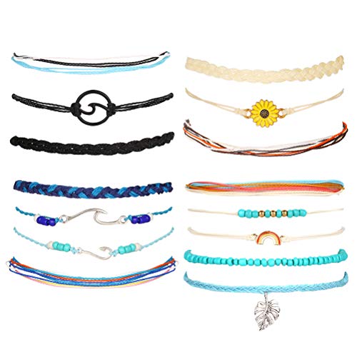 Summer String Wave Bracelet for Women Waterproof Beach Ocean Bracelet Jewelry for Teen Girls (G:Mountain Bracelet)