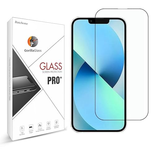 Image of BATCHONE Tempered Glass Screen Protector Compatible for iPhone 13 /13 Pro /14 (Black) with Edge to Edge Coverage and Easy Installation kit