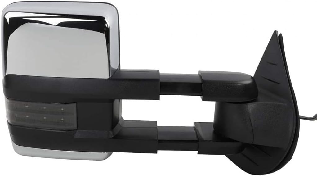 For Chevy Suburban 2500 2007-2013 Door Mirror Driver and Passenger Side | Pair | Power | Heated | Manual Folding | Tow Type | Textured Black | Replacement For 20862098, 25838267 | GM1320407, GM1321407