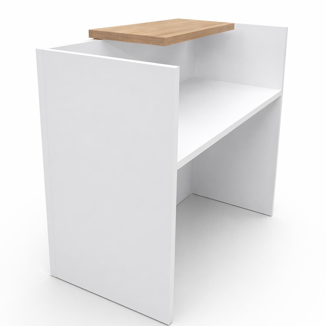 Genérico OFILIKE. Mostrador Basic de Recepción para Oficina o Negocio - Mostrador Recepción Moderno con Estante Interior (Roble) (120cm Ancho)